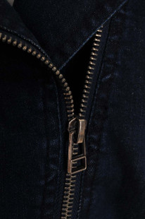 BLUZA DAMSKA jeansowa ze skóropodobną wstawką L