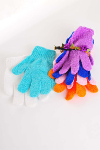 NOWY ZESTAW rękawiczki peelingujące z opaską w kwiaty - 1